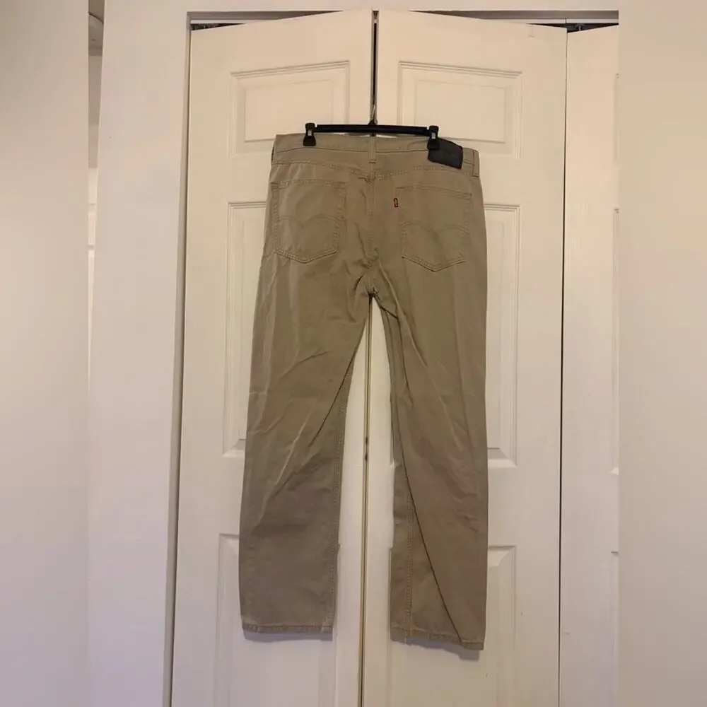 Levi's Men's 514 Straight Fit Cut Jeans Light Khaki Tan Ivory Pants Size 36 x 32